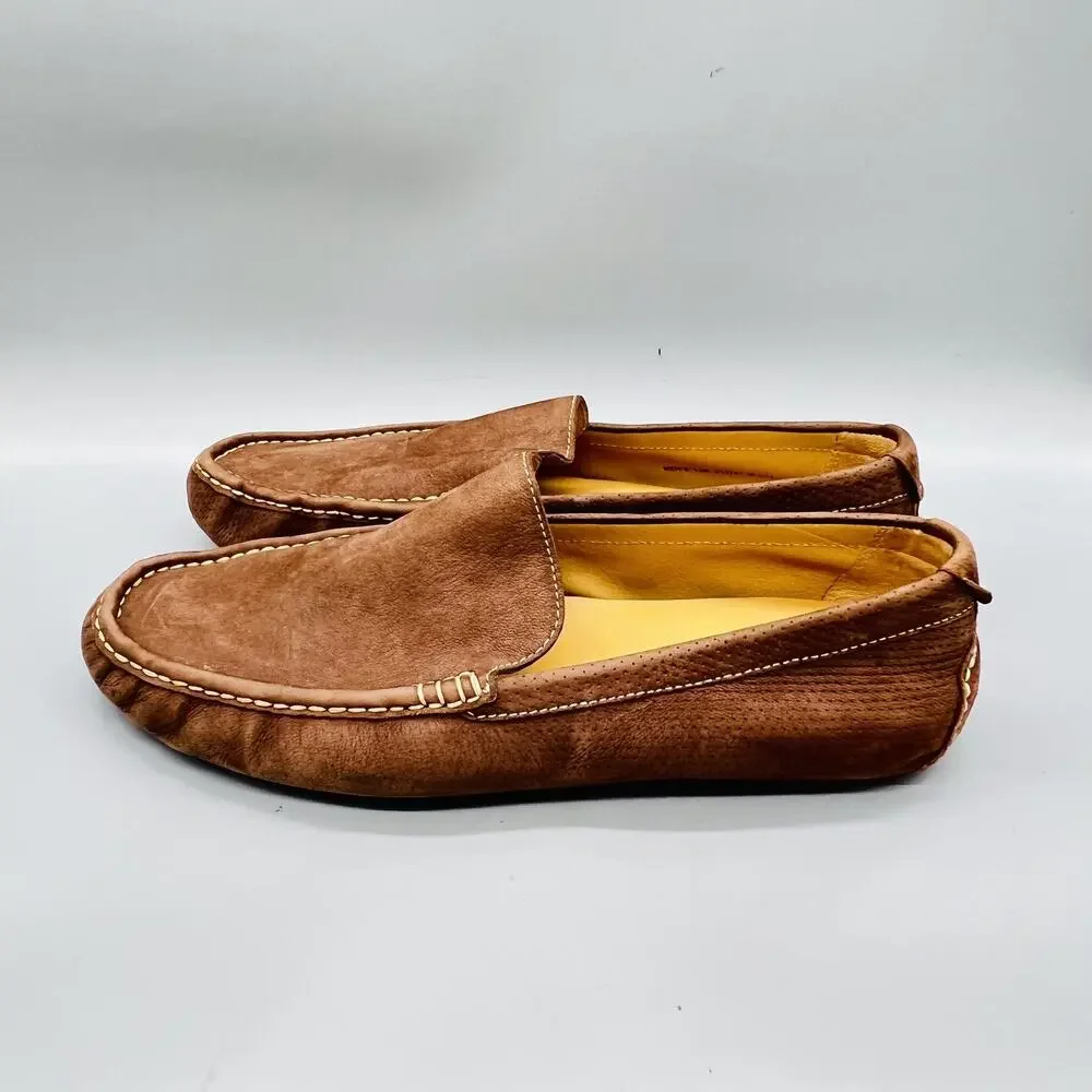 Cole Haan Shoes Mens 12 Brown Nubuck Driving Moc Loafers Slip On Casual Comfort